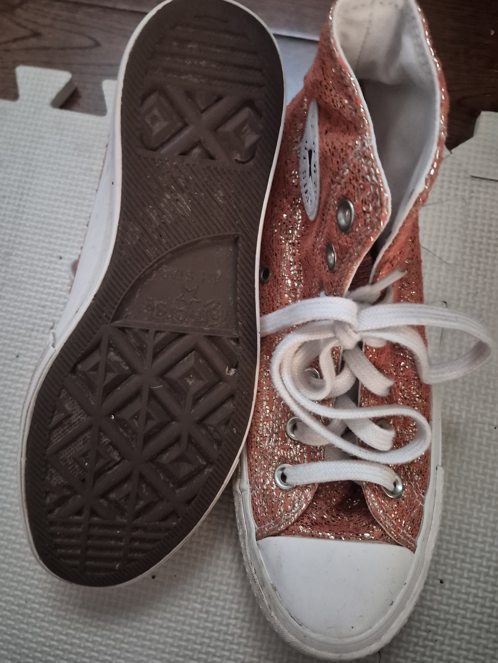 Converse All Star Glitter Coral Low-Top Sneakers - Picture 3 of 4